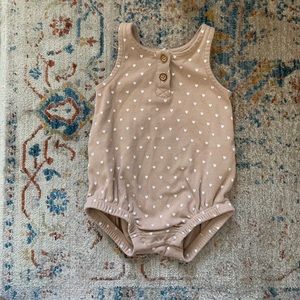 Quincy Mae blush romper 3-6 mos
